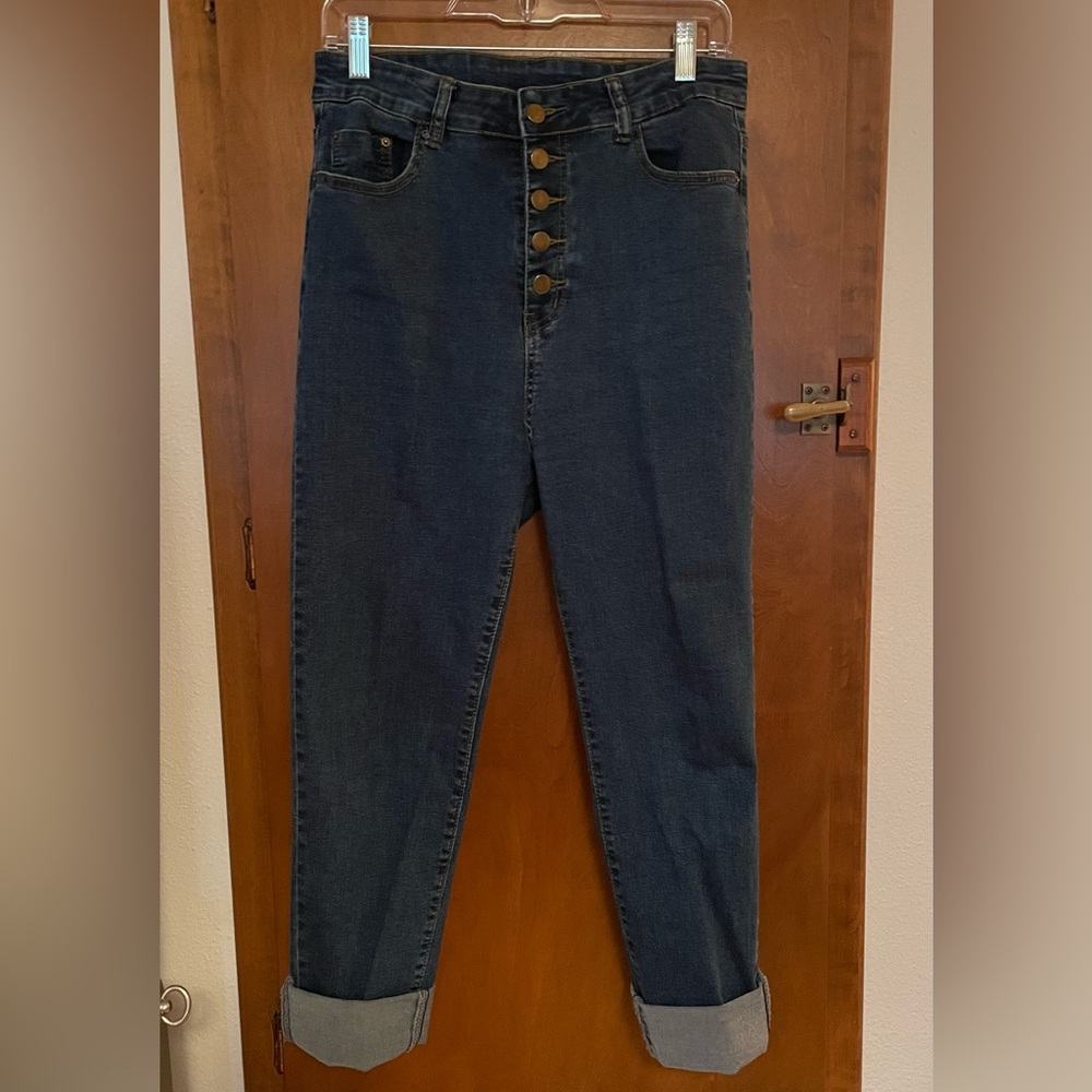 SheIn Curve Premium Button Fly Jeans